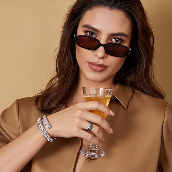 FEISEDY Retro Rectangular Sunglasses for Women Men 90s Small Vintage Fashion Square Sunnies B0282 - Image 3