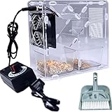 Máquina Limpiadora De Granos Y Aventadora, Máquina Limpiadora De Semillas De Pájaros con Ventilador De Velocidad Ajustable Y Acrílico Transparente, para Mijo, Frijoles, Fácil De Desmontar