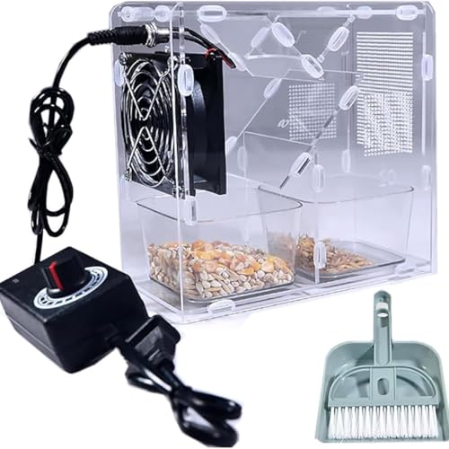 Máquina Limpiadora De Granos Y Aventadora, Máquina Limpiadora De Semillas De Pájaros con Ventilador De Velocidad Ajustable Y Acrílico Transparente, para Mijo, Frijoles, Fácil De Desmontar