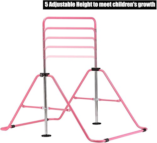 Miniatura 4 de Wesfital Gymnastics Bar Junior Pull Up Bar for Kids 3-12 Years Old Height Adjustable Kip Bar Gymnastic Equipment for Home