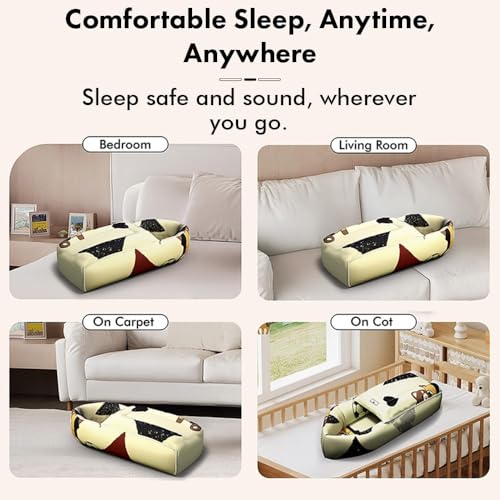 Image of StarAndDaisy 3 in 1 Baby Sleeping Bag for New Born /Baby Bedding Set for New Born /Soft and Comfortable Baby Bed for 0-12 Months /Washable & Foldable Cotton Design (Teddy-Print)