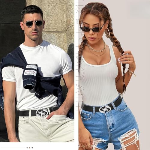 Western Cowgirl Rhinestone Belt Cross Design Genuine Leather for Jeans2