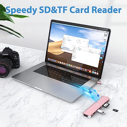 USB C Hub HDMI Adapter for MacBook Air Pro JESWO 7-in-1 USB C Multiport Adapter with 100W Type-C PD, USB-C to HDMI 4K - Image 4