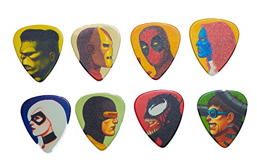 Comic Book Superhero and Villains Guitar Picks - Set of 9 picks