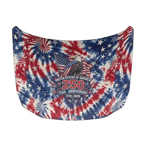 Image of Car Hood Cover Car Hood Protector Waterproof Universal Automotive Exterior Accessories US 250 Years Patriotic Decorations for Compact Vehicles Sedans Trucks SUVs Pickup (59x39 Inch)