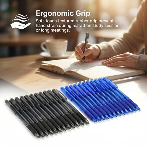 VILMA Bolígrafo Gel Borrable 36 Pack Azul y Negro 0.7mm miniatura 4