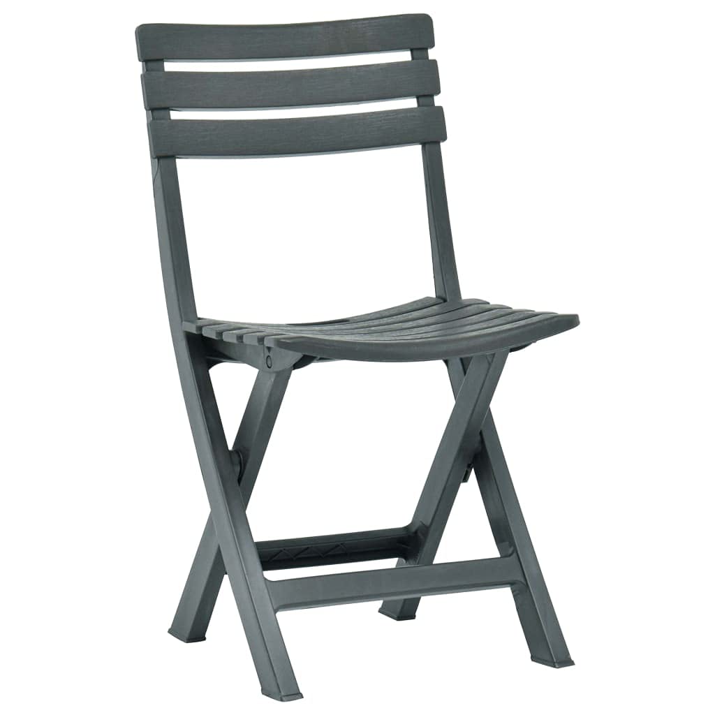 vidaXL Lot de 2 Chaises de Jardin Pliables, Sièges avec Dossier, Meubles de Terrasse Patio Balcon Bistro Extérieur, Plastique Vert