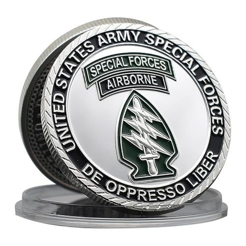 US Army Special Forces Airborne Challenge Coin - 1.57 Inch Military Coin with Special Forces Insignia and Department of The Army Seal