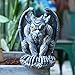 MIBUNG Large Winged Gargoyle Statue with Solar Lights Outdoor Decor, Sitting Gargoyle Monster Dragon Garden Guardian Gothic Creep Scary Sculpture, Patio Yard Lawn Decorations, Valentine's Day Gift
