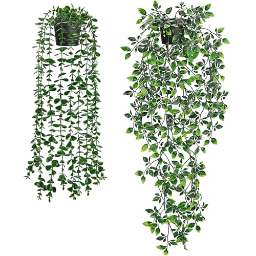 Der Rose 2-Pack Hanging Artificial Plants for Indoor/Outdoor