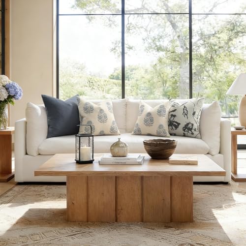 Image of YCOLL Vintage Floral Print Pillow Covers 12x20 Set of 2 Patterned Accent Decorative Cushion Covers Modern Farmhouse Throw Pillow Covers for Sofa Couch Chair Bed Living Room Home Decor, Light Blue