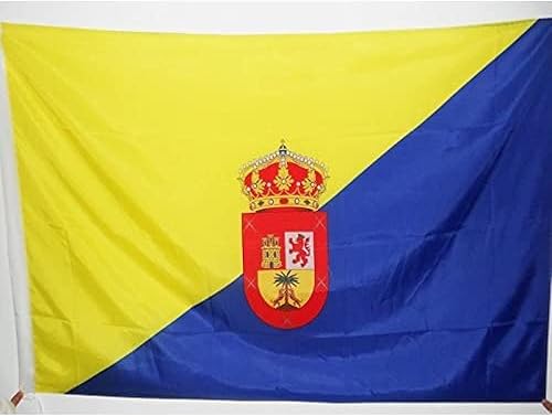 Bandera de Gran Canaria 3' x 5' para un poste - Banderas Canarias 35.4 x 59.1 in - Banner 3x5 ft con agujero - AZ FLAG
