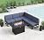 LayinSun Large Aluminum Patio Furniture Set with Fire Pit Table, 6 Pieces Modern Outdoor Conversation Set Sectional Metal Sofa Set with Olefin Cushion