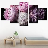 SIGNWIN 5 Panel Canvas Wall Art Modern Art Decorative Elements Dramatic Floral Multicolor Photography Single for Home Decorations Ready to Hang - 12