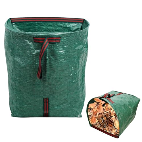 LUMOOM Gartenabfallsack 200L, Gartensack Laubsack, Grünschnittsack, Gartenabfallsack stabil, Grassack mit Griffe, Gartenabfallbehälter faltbar, Behälter für Gartenabfälle
