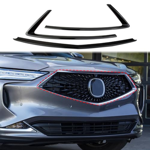 Image of crosselec Front Grille Frame Cover Trims Accessories for 2022-2025 Acura MDX (Glossy black)