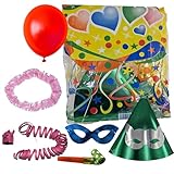 Cotillon Fin de Año 2024 Lote 10 Bolsas, Nochevieja, Año Nuevo, Fiesta para Photocall, Navidad (Modelo B Deluxe)