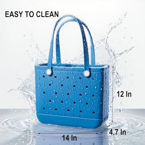 Beach Bag Rubber Tote Bag, Waterproof Travel Bag for Women Washable Sandproof Vacation Essentials for Summer Swim Cruise2