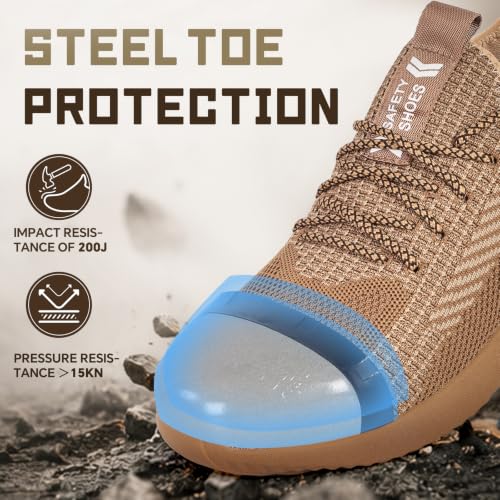Image of Furuian Steel Toe Work Shoes for Men Women Safety Construction Sneakers