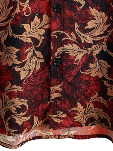 Image of JOTOOK Mens Hawaiian Shirt Short Sleeve Button Down Tropical Shirts Casual Floral Summer Beach Shirt