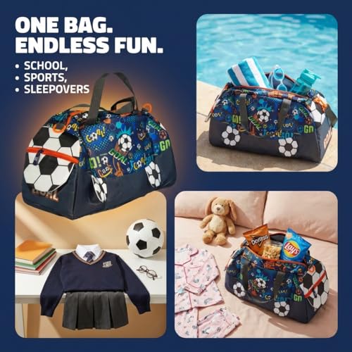 Image of Kids 3D Print Duffel Bag Travel, School & Sports Bag (Football) | Boys Travel, School & Sports Bag