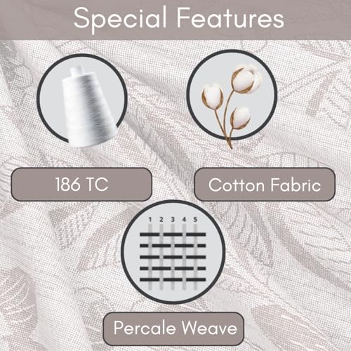 Image of Mafatlal 186 Tc Corsica Cotton King Size Bedsheet | 108 X 108 Inches | Summer Skin-Friendly Laken for Comfortable Sleeping Nights | 2 Pillow Covers | Grey Daze