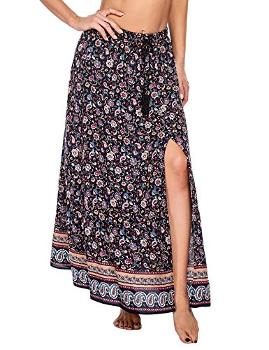 Ekouaer-Womens-Boho-Print-Skirt-Tie-Up-Waist-High-Low-Split-Summer-Beach-Long-Maxi-Skirt