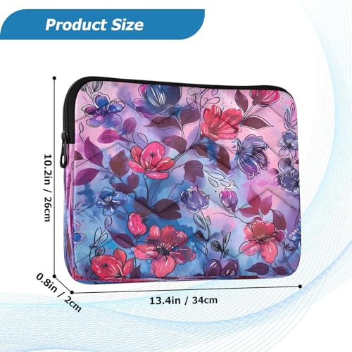 Funda para portátil 13-14 pulgadas impermeable floral miniatura 3