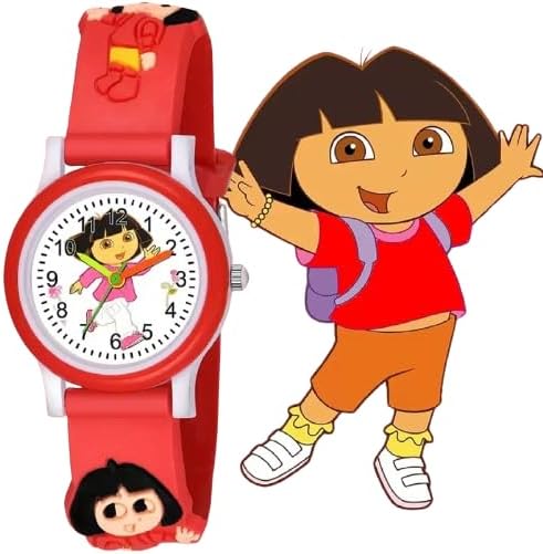 Silicone White Dial Dora Love Red Watch Series Analogue Girl's Kids Watch