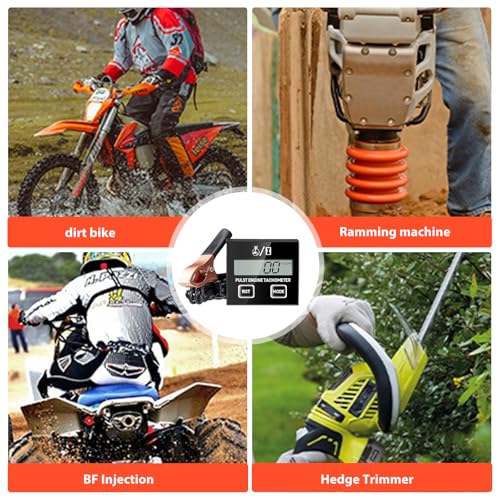 Digitaler Drehzahlmesser, 2 Takt Digital Tachometer, Induktiver Drehzahlmesser, Kleiner Motortachometer Für Motorrad Schneefräse Motocross Rasenmäher