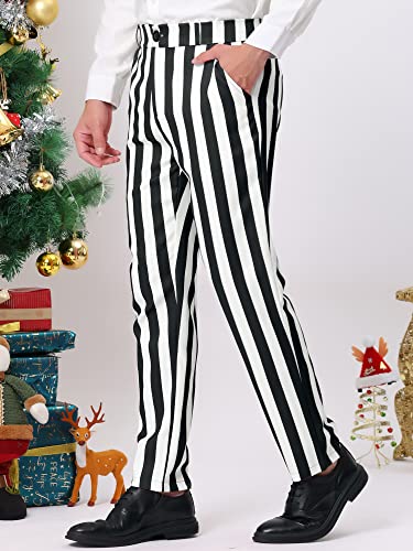 Lars Amadeus Men's Striped Dress Pant Classic Fit Flat Front Business Work Prom Trousers2