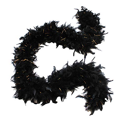 Cynthia's Feathers 80g Chandelle Feather Boa (Black/Gold Tinsels)
