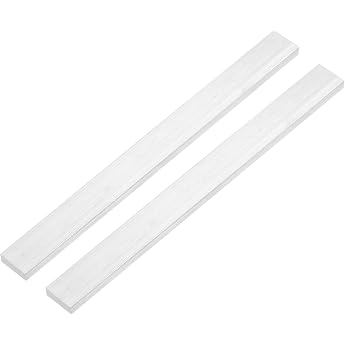 QUARKZMAN 6063 Aluminium Profile Flat Strip Pack of 2 Square Aluminium Profile Flat Strips Aluminium Sheet 5 x 30 x 305 mm T*W*L Aluminium Flat Bar Aluminium Flat Plate