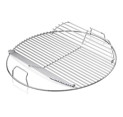 GrillSpot BBQ Plated Steel Hinged Cooking Grate | Replacement Part | Designed to Fit Weber 22.5” One-Touch, Performer and Bar-B-Kettle Charcoal Grill Series | Part No. 7436