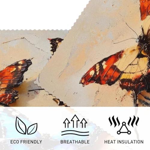 Set de table papillon peint design artistique haut de gamme rectangulaire anti-tache