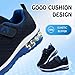 Beyondjuff Boys Sneakers Girls Running Shoes Kids Tennis Shoes Training Lightweight Breathable Sport Shoe Fashion Athletic Walking Shoes,Black Blue,4 Big Kid