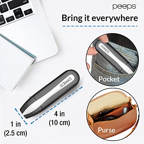 Image of Peeps Glasses Cleaner - for Eyeglasses, Reading Glasses, and More - Lens Cleaner with Carbon Microfiber Tech-Injected Black-1 Count (Pack of 1)