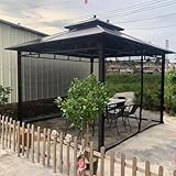 Ｍedalboy 蚊帳 ジッパー付き ユニバーサル アウトドア キャノピー テント用 DIY カーテンスタイル キャノピー スクリーン 壁 パティオ ガゼボ ガーデン 裏庭用 (蚊帳のみ) (300x360,Black 黒)