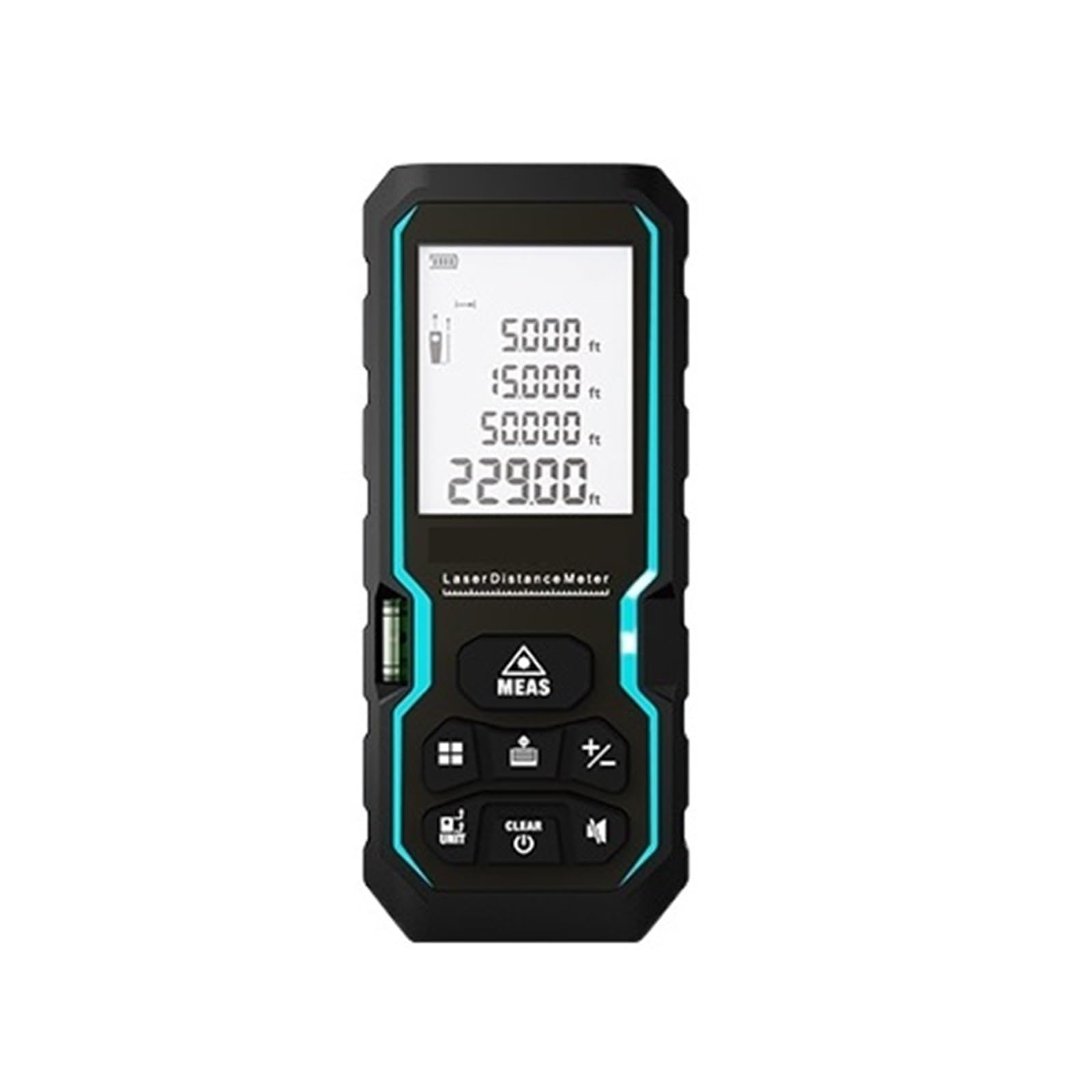 Medidor de Distancia láser 40 m/120 m, telémetro con Burbuja de Nivel, Pantalla LCD con retroiluminación, Herramientas de medición for el hogar Alta precisión(50m)