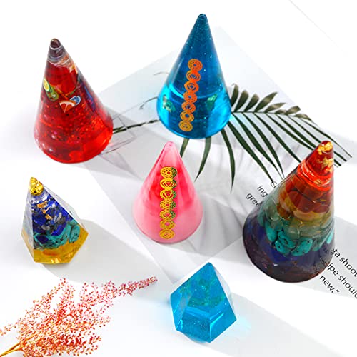 Buachois Silicone Resin Molds, 3Pcs Cone Silicone Molds for Resin Casting Transparent Crystal Epoxy DIY Jewelry Crafts - Image 2