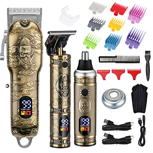 Lanumi Hair Clippers for Men Cordless Hair Trimmer Beard Trimmer/Nose Trimmer Professional T-Blade...