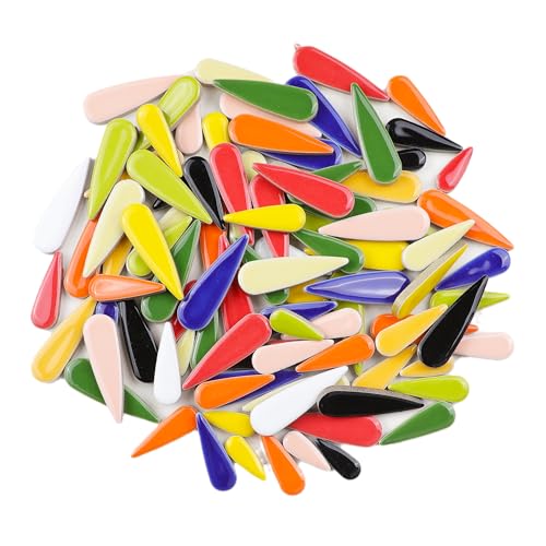 454g (1 LB) pétalazulejos de mosaico de cerámica para arte de artesanía, azulejos de flor de gota de agua para DIY mosaico de artesanía suministros y artesanías hobby Art (WD900)