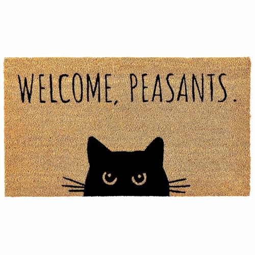 KANKUN Coco Coir Door Mat with Heavy Duty Backing, Welcome Doormat (17