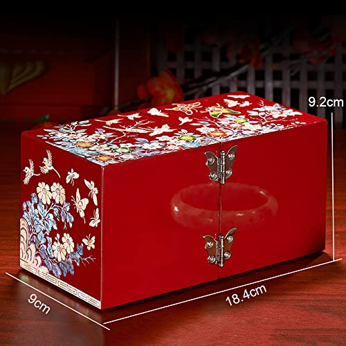 Boîte à bijoux en bois sur coiffeuse pour déco rétro chinoise - 5