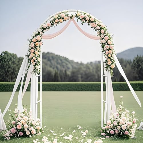 Arche de jardin métallique robuste au design blanc épuré - 3