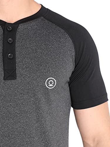 Image of CHKOKKO Men's Round Neck Gym T-Shirt Anthra Black S