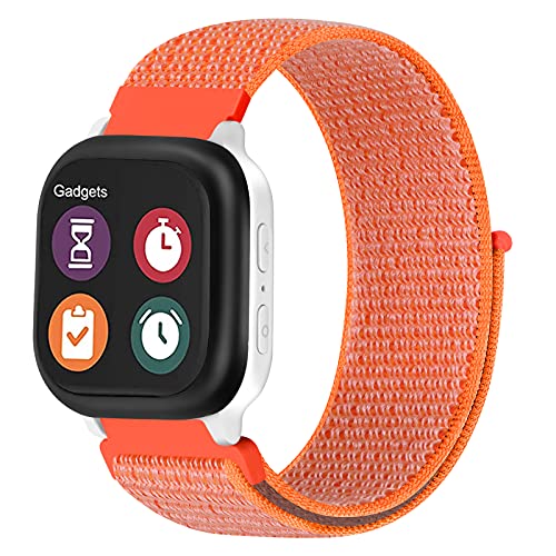 MHunter Correa de reloj de repuesto para niños, compatible con Gizmo Watch, correas de reloj de nailon con velcro deportivo de 20 mm compatibles con Verizon Gizmo Watch 2 / Gizmo Watch 1 (naranja)