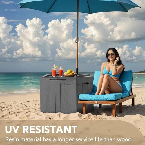 Image of The Artment Gray StorraDeck 117 Ltr Storage Box - Waterproof, UV-Resistant Resin Deck Box with Lockable Lid for Indoor & Outdoor Multipurpose Use | Durable Storage for Balcony, Hall, Garden & Patio