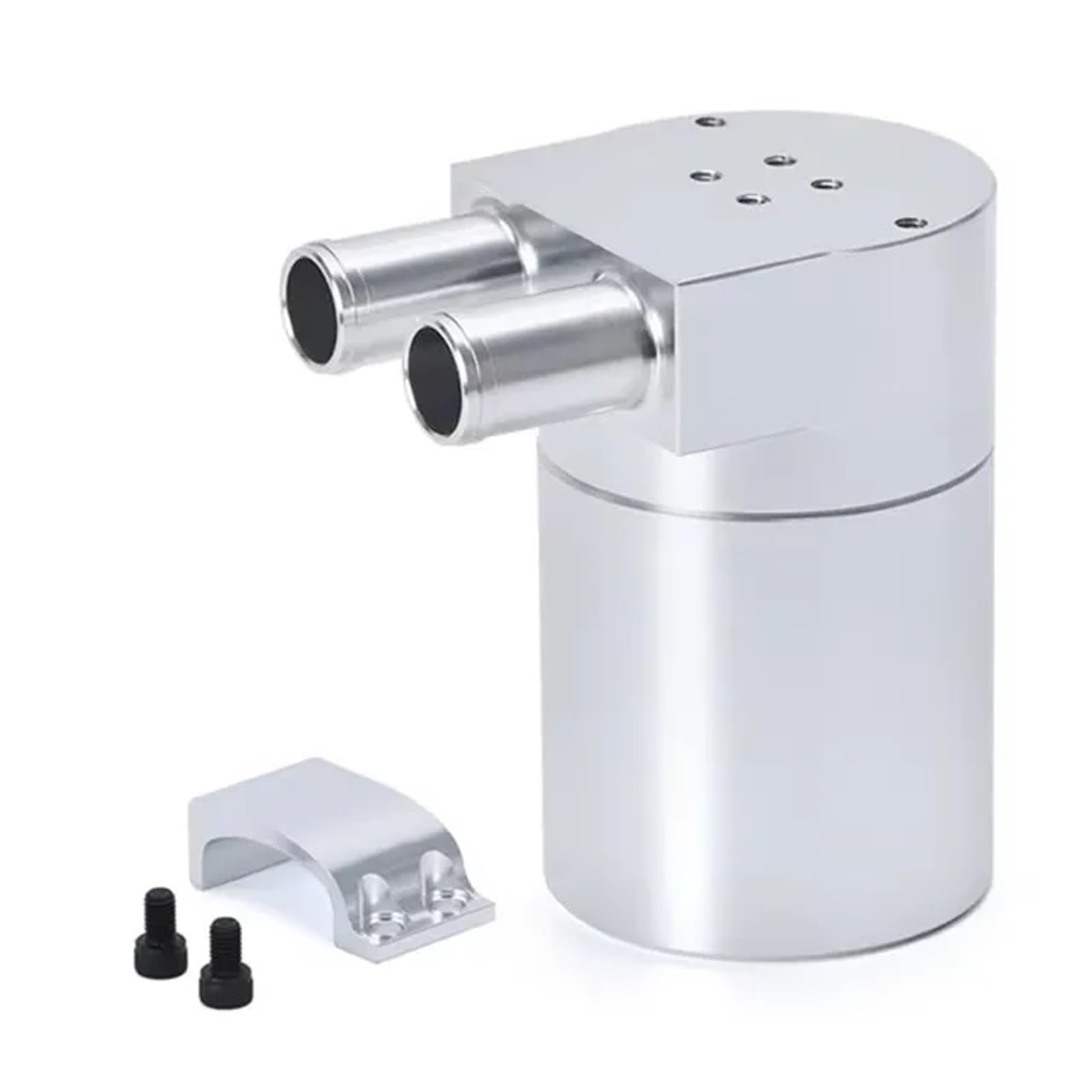 Zbiornik ze stopu aluminium, zbiornik na olej, pasuje do BMW N54 335 E90 E91 Touring E92 Coupe E60 E93, czarny/srebrny Zestaw zbiornika rozprężnego(Silver)