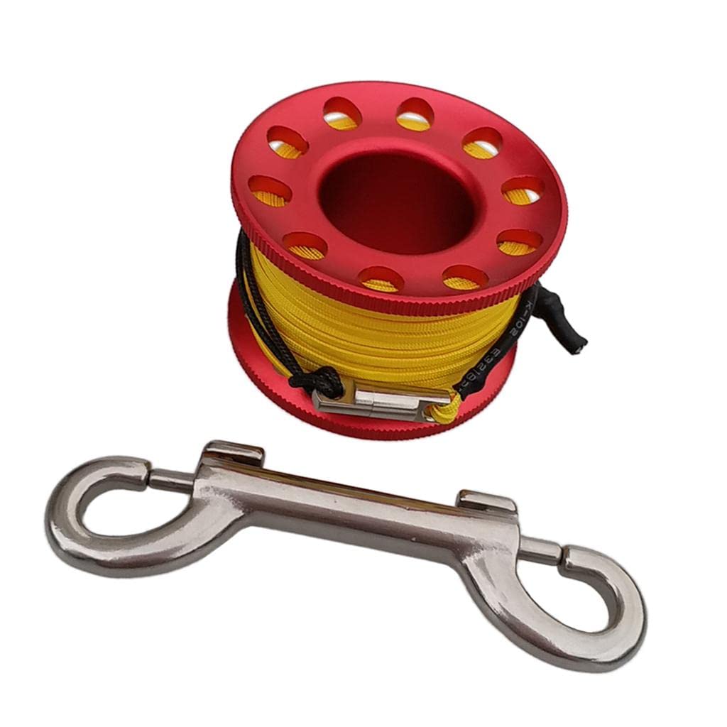 perfk Mulinello in Metallo Resistente con Filo da 15 M Ad Alta Resistenza, Accessorio per La Pesca Subacquea.